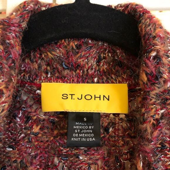 St. John Multicolor Slub Wool and Alpaca Knit Vest Size Small - Picture 8 of 10